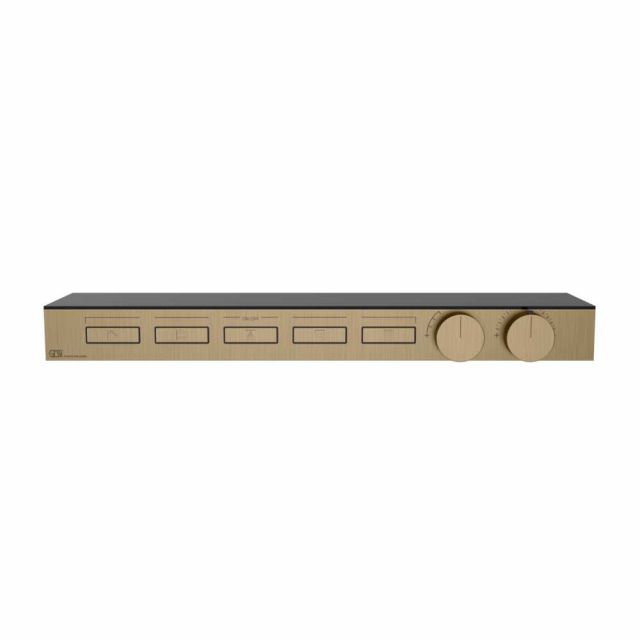 Gessi Hi-Fi Shelf Miscelatore Termostatico + Parte ad Incasso 63028+63027-Warm Bronze Brushed PVD