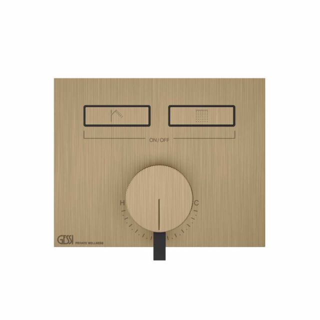 Gessi Hi-Fi Mixer Miscelatore Monocomando + Parte ad Incasso 63079+63055-Warm Bronze Brushed PVD