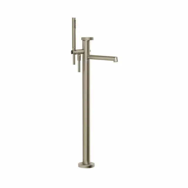 Gessi Anello Miscelatore Vasca da terra + Parte Incasso 63328+46189-Finox Brushed Nickel