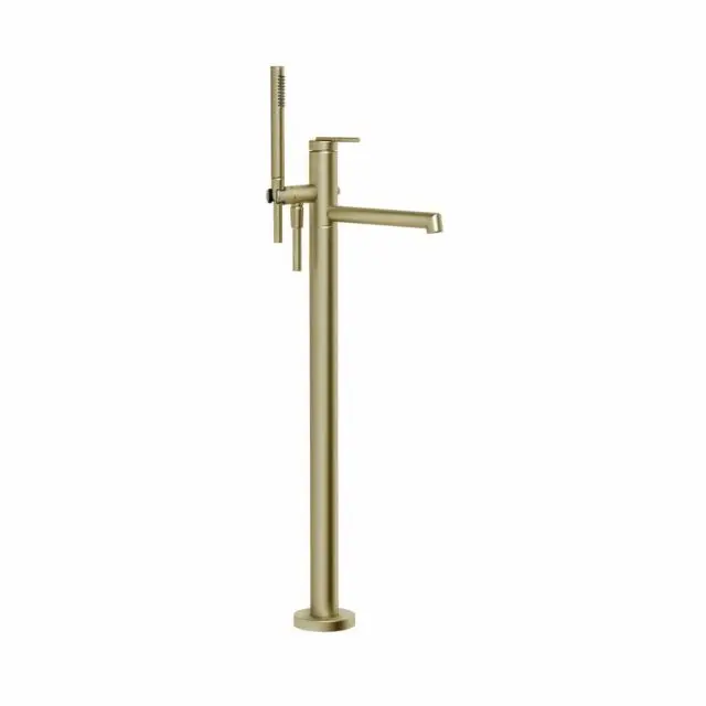Gessi Ingranaggio Miscelatore Vasca da Terra + Parte Incasso 63528+46189-Brass Brushed PVD