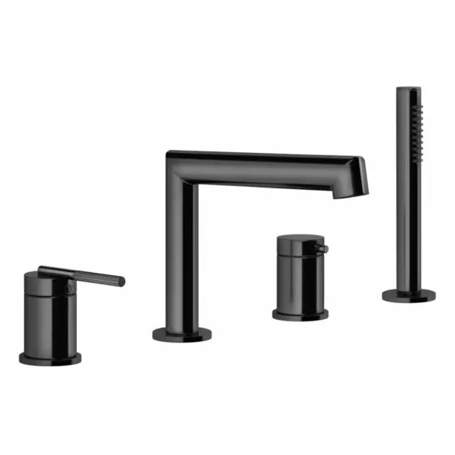 Gessi Ingranaggio Gruppo Bordo Vasca 4 Fori 63537-Black Metal PVD
