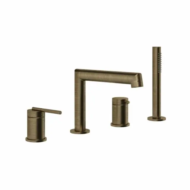 Gessi Ingranaggio Gruppo Bordo Vasca 4 Fori 63537-Antique Brass