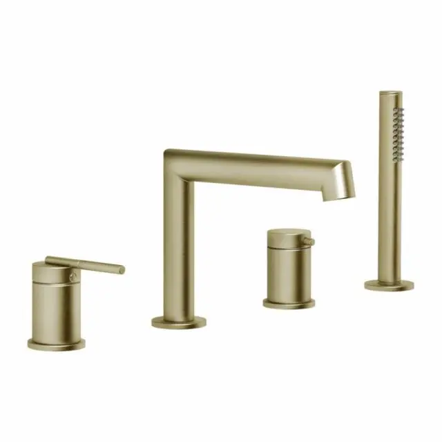 Gessi Ingranaggio Gruppo Bordo Vasca 4 Fori 63537-Brass Brushed PVD
