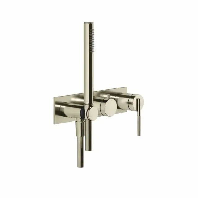 Gessi Ingranaggio Miscelatore Doccia A Parete + Parte Incasso 63543+54139-Nickel PVD