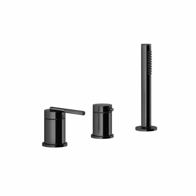 Gessi Ingranaggio Gruppo Bordo Vasca 3 Fori 63547-Black Metal PVD