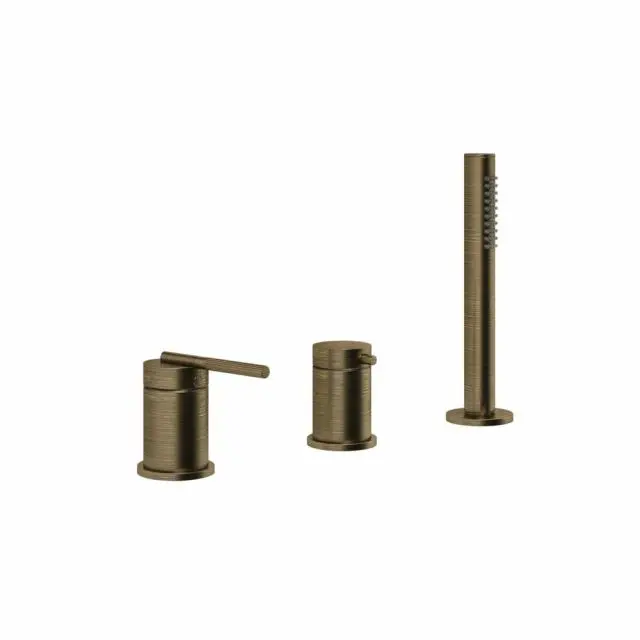 Gessi Ingranaggio Gruppo Bordo Vasca 3 Fori 63547-Antique Brass