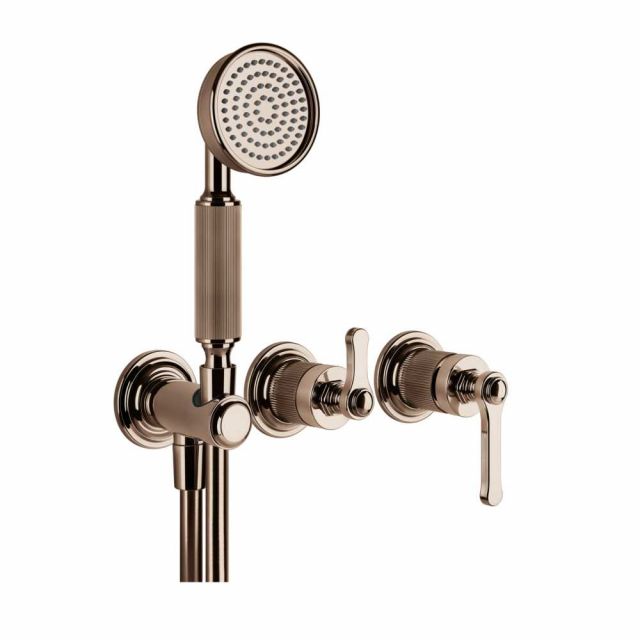 Gessi Venti20 Gruppo a Parete Doccia 65036+54139-Copper PVD