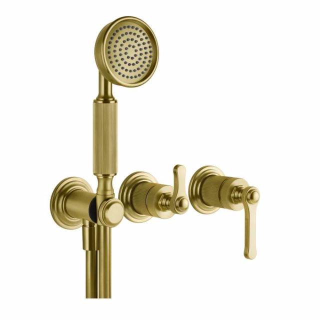 Gessi Venti20 Gruppo a Parete Doccia 65036+54139-Gold Brushed PVD