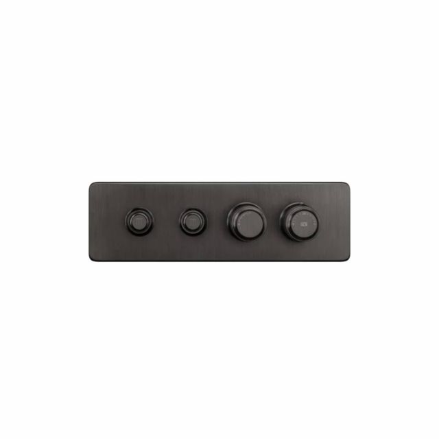 Gessi Hi-Fi Eclectic Linear Miscelatore Termostatico 65222+63011-Black Metal Brushed PVD