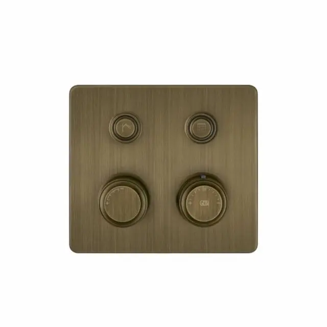 Gessi Hi-Fi Eclectic Compact Miscelatore Termostatico 65232+63001-Antique Brass