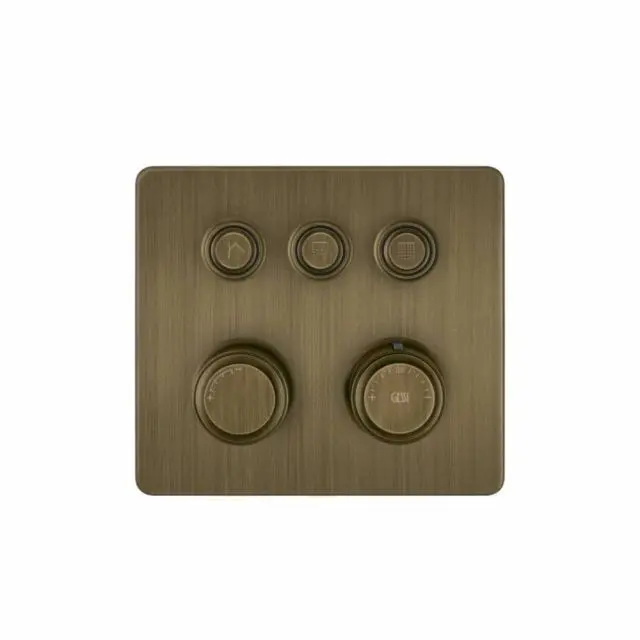 Gessi Hi-Fi Eclectic Compact Miscelatore Termostatico 65234+63001-Antique Brass