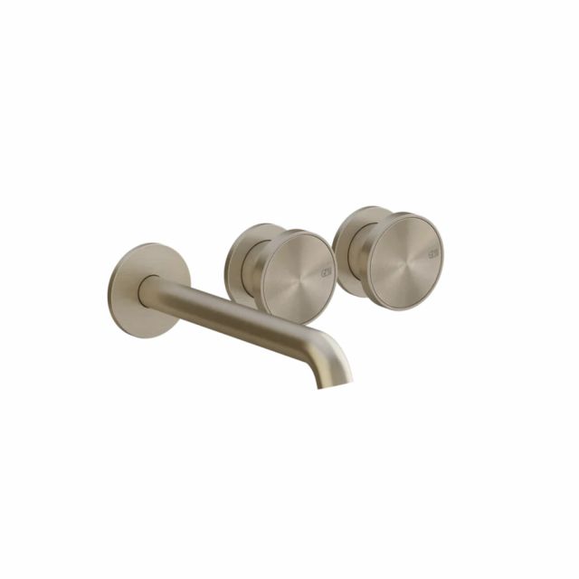 Mitigeur Lavabo Gessi Origini + Pièce Encastrée 66236+66090-Finox Nickel Brossé