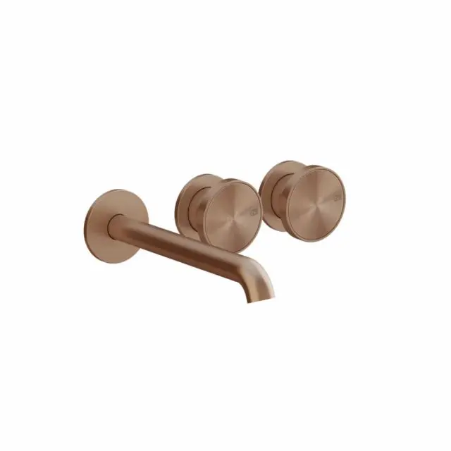 Gessi Origini Mitigeur Lavabo + Pièce Encastrée 66236+66090-Cuivre Brossé PVD