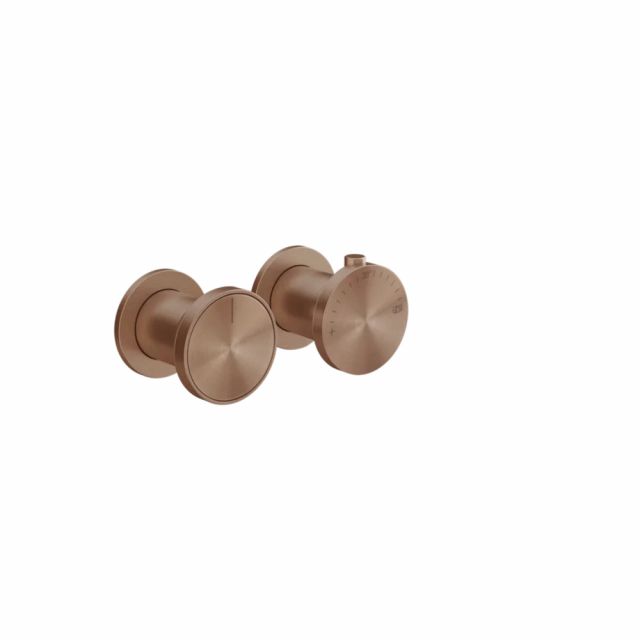 Gessi Origini Mitigeur Thermostatique Douche + Partie Encastrée 54169+66134-Copper PVD Brossé