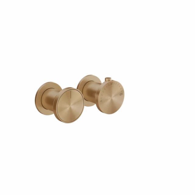 Gessi Origini Mitigeur Thermostatique Douche + Partie Encastrée 54169+66136-Warm Bronze PVD Brossé