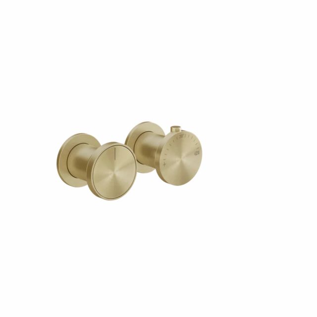 Gessi Origini Mitigeur Thermostatique Douche + Partie Encastrée 54169+66136-PVD Laiton Brossé