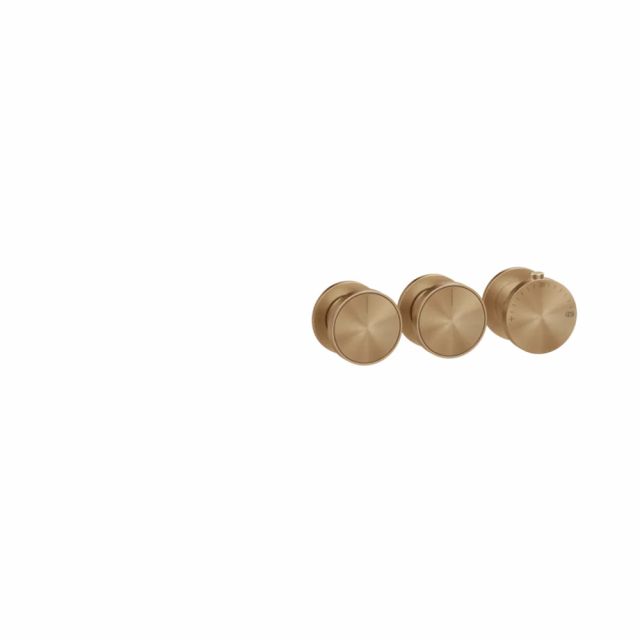 Gessi Origini Mitigeur Thermostatique Douche + Partie Encastrable 09264+66334-Warm Bronze PVD Brossé