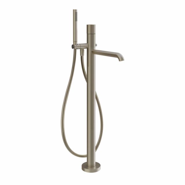 Gessi Habito Unito Miscelatore vasca da terra 70028+46189-Finox Brushed Nickel