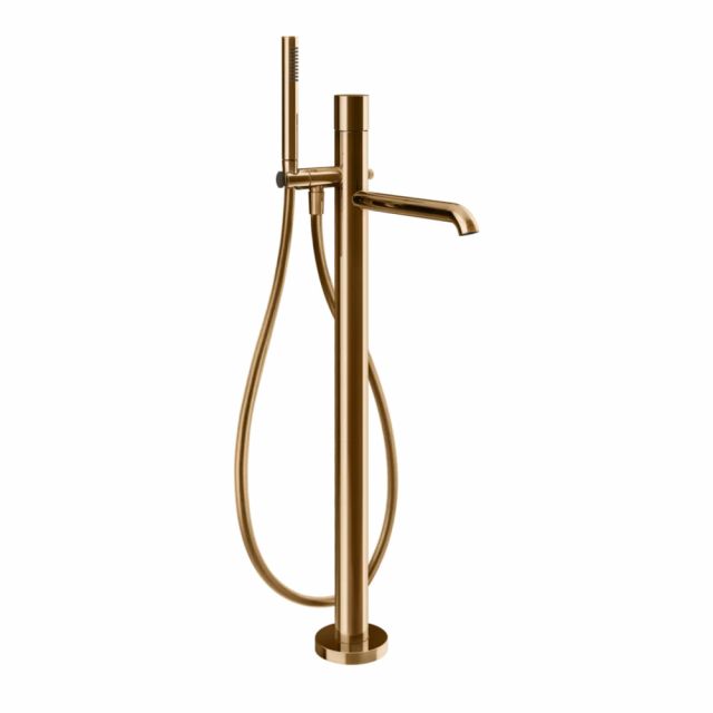 Gessi Habito Unito Miscelatore vasca da terra 70028+46189-Warm Bronze PVD
