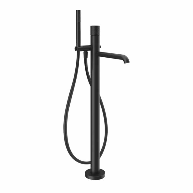 Gessi Habito Intreccio Miscelatore vasca da terra 70128+46189-Matte Black