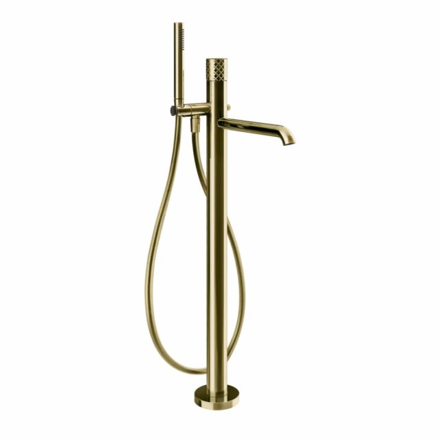 Gessi Habito Intreccio Miscelatore vasca da terra 70128+46189-Brass PVD