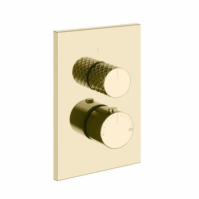 Gessi Habito Intreccio Miscelatore doccia termostatico 70130+09269-Brass PVD