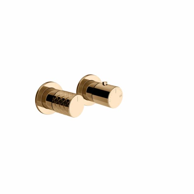 Gessi Habito Intreccio Miscelatore doccia termostatico 70136+54169-Warm Bronze PVD