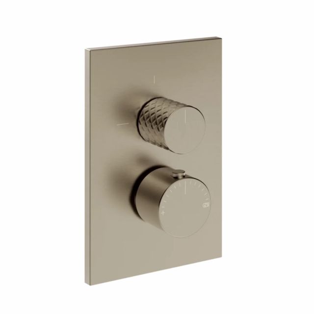 Gessi Habito Intreccio Miscelatore doccia termostatico 70139+09269-Finox Brushed Nickel
