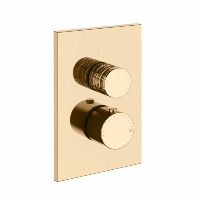 Gessi Habito Trame Miscelatore termostatico a 1 via 70330+09269-Warm Bronze PVD