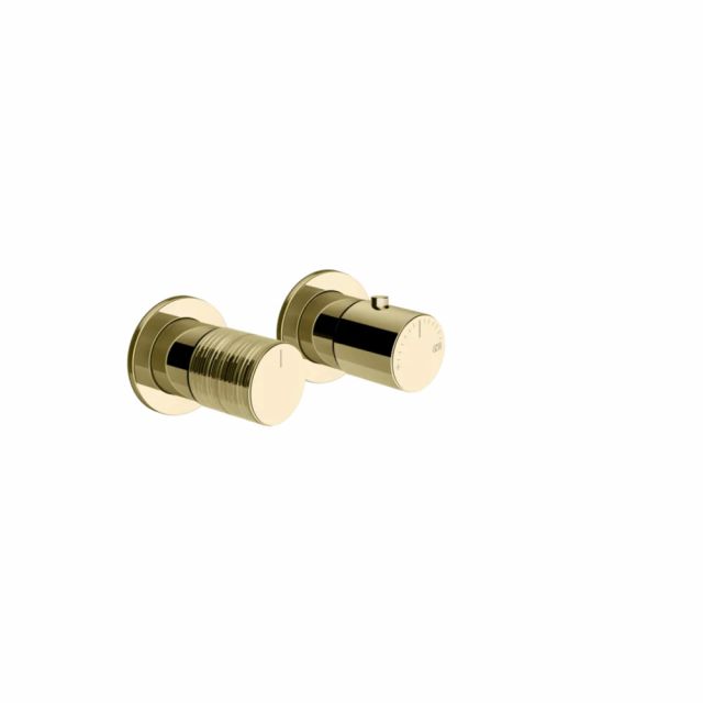 Gessi Habito Trame Miscelatore doccia termostatico a 2 vie 70334+54169-Brass PVD