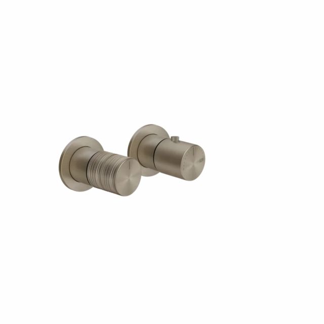 Gessi Habito Trame Miscelatore doccia termostatico a 3 vie 70336+54169-Finox Brushed Nickel