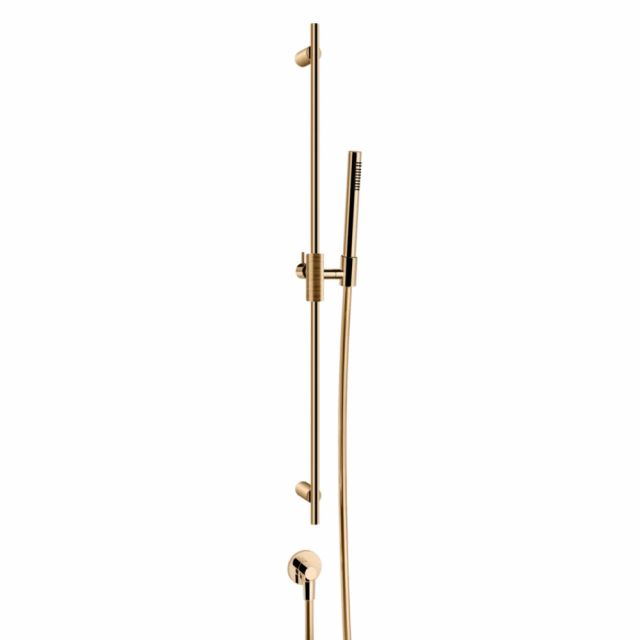Gessi Habito Trame Asta saliscendi con doccetta anticalcare 70342-Warm Bronze PVD