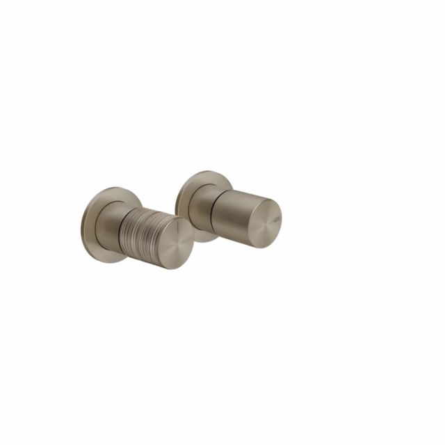 Gessi Habito Trame Miscelatore doccia a due vie 70379+54073-Finox Brushed Nickel