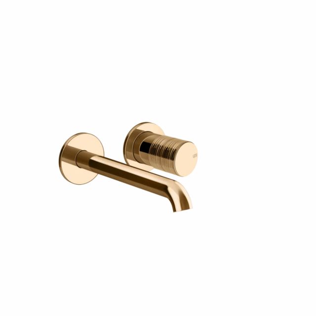 Gessi Habito Trame Miscelatore lavabo 70388+54198-Warm Bronze PVD