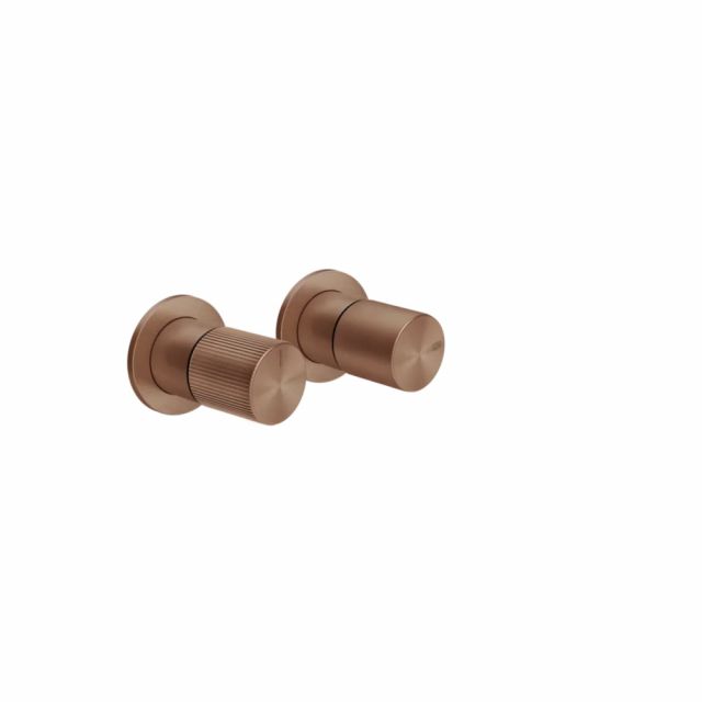 Gessi Habito Rigato Miscelatore doccia a 2 vie 70579+54073-Copper Brushed PVD
