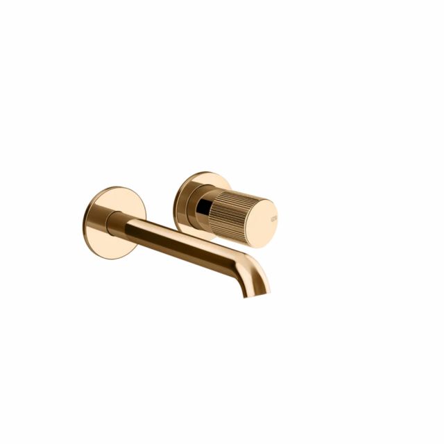 Gessi Habito Rigato Miscelatore lavabo 70588+54198-Warm Bronze PVD