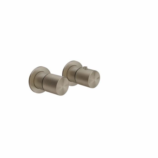 Gessi Habito Diamantato Miscelatore doccia termostatico a 1 via 70632+54169-Finox Brushed Nickel