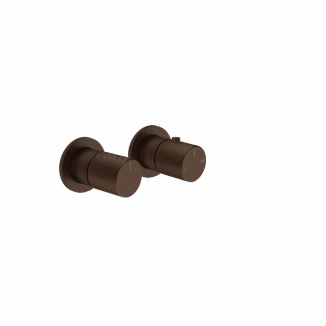 Gessi Habito Diamantato Miscelatore doccia termostatico a 1 via 70632+54169-Dark Bronze - Gessi