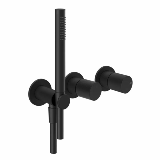 Gessi Habito Diamantato Miscelatore doccia a 2 vie 70638+54139-Matte Black