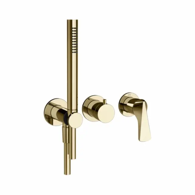 Mitigeur douche 2 voies Gessi Ventaglio 72036+54139-Laiton PVD