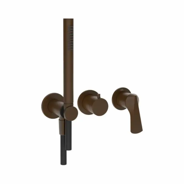 Mitigeur de douche 2 voies Gessi Ventaglio 72036+54139-Dark Bronze - Gessi