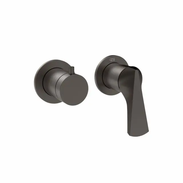 Mitigeur douche 2 voies Gessi Ventaglio 72038+54073-Métal Noir PVD Brossé