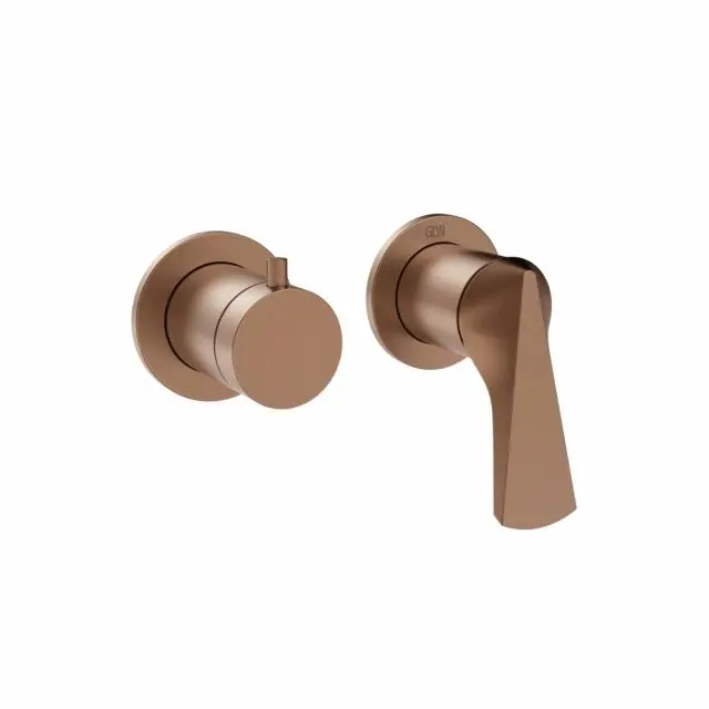 Mitigeur douche 2 voies Gessi Ventaglio 72038+54073-Cuivre PVD Brossé