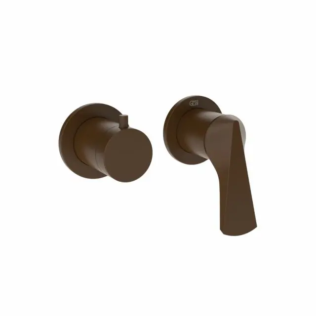 Mitigeur de douche 2 voies Gessi Ventaglio 72038+54073-Dark Bronze - Gessi
