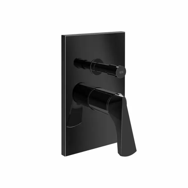 Mitigeur douche 2 voies Gessi Ventaglio 72079+44673-Métal Noir PVD