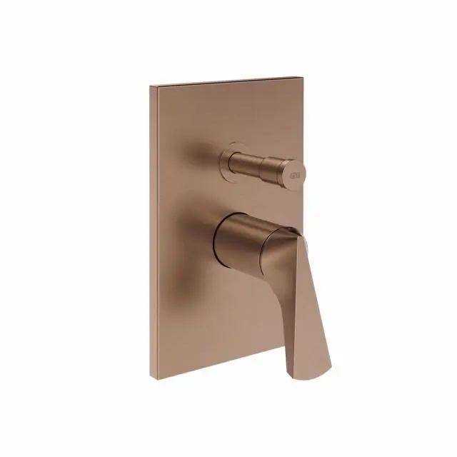 Mitigeur douche 2 voies Gessi Ventaglio 72079+44673-Cuivre PVD Brossé