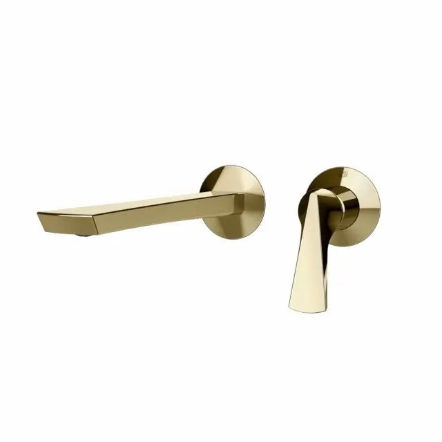 Mitigeur lavabo mural Gessi Ventaglio 72088+63397-Laiton PVD