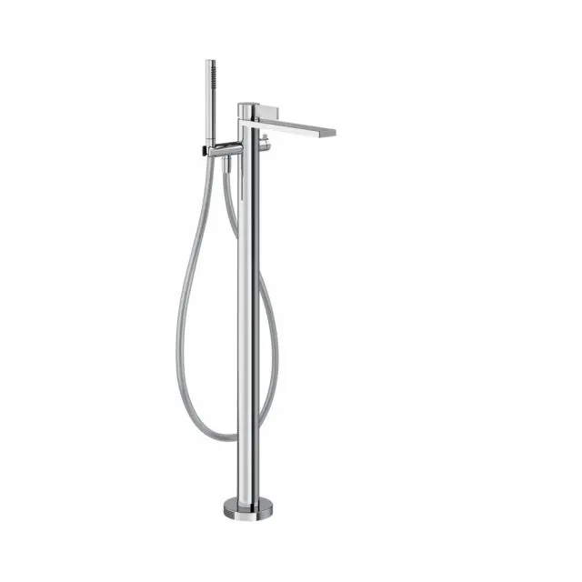 Gessi Inverso Rigato Miscelatore vasca da terra 73528+46189-Cromo
