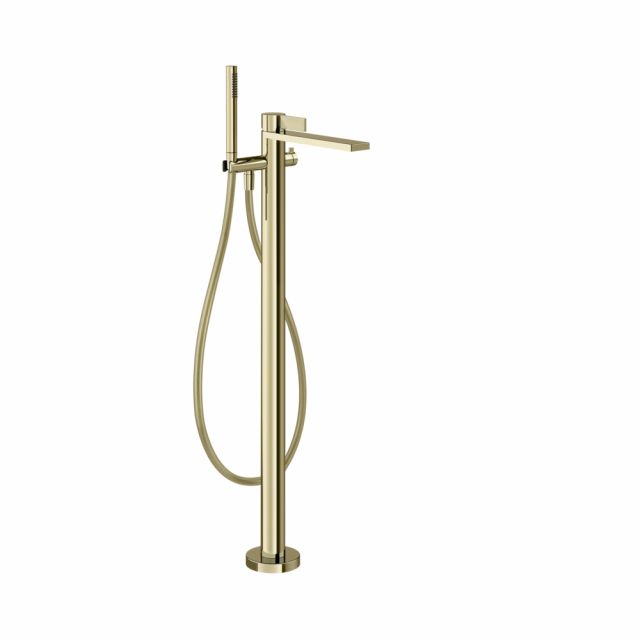 Gessi Inverso Rigato Miscelatore vasca da terra 73528+46189-Brass PVD