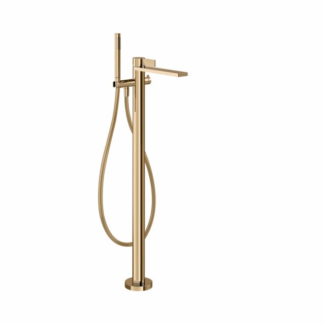 Gessi Inverso Rigato Miscelatore vasca da terra 73528+46189-Warm Bronze PVD